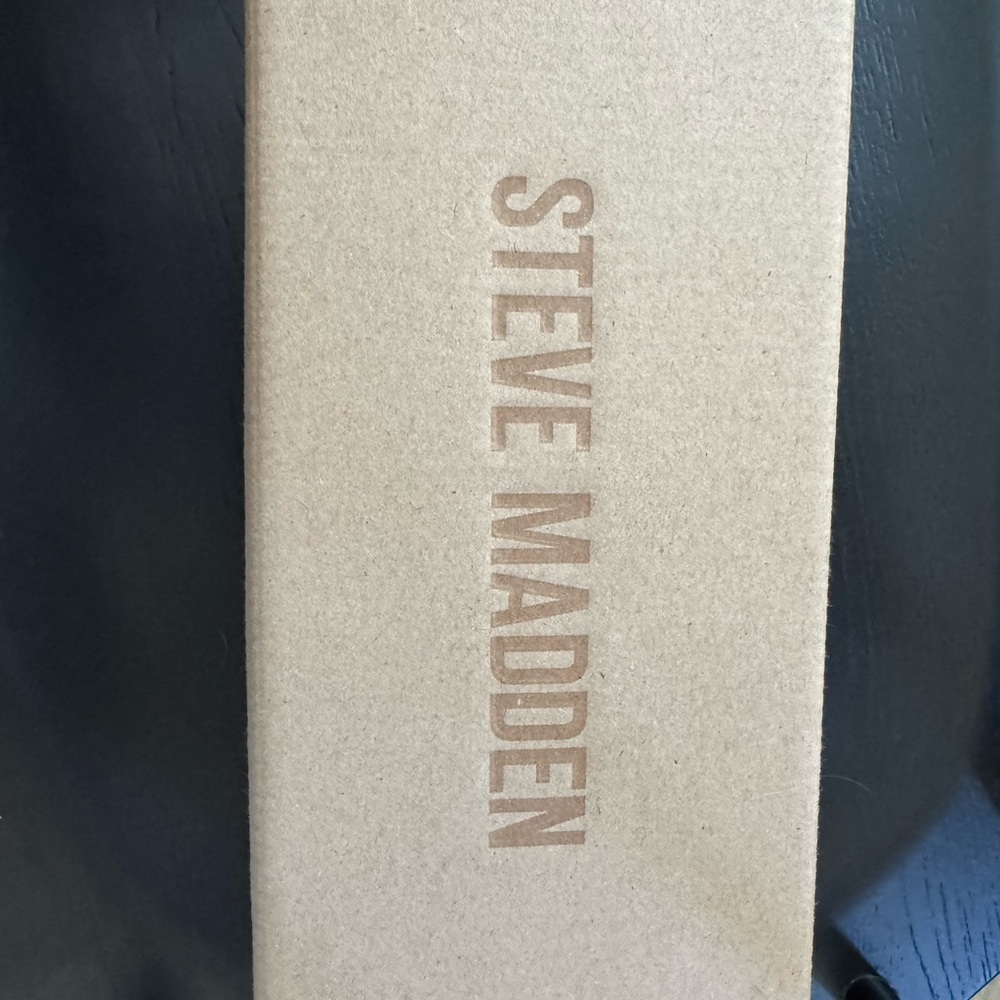 Steve Madden Tan Leather Minimalist Slide Sandals size 8 - Picture 4 of 6